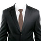 Alvaro Castagnino Brown & Grey Coloured Microfiber Necktie for Men
