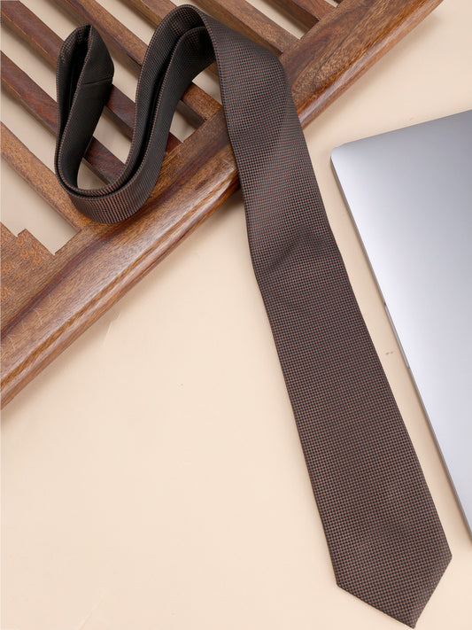 Alvaro Castagnino Brown Coloured Microfiber Necktie for Men