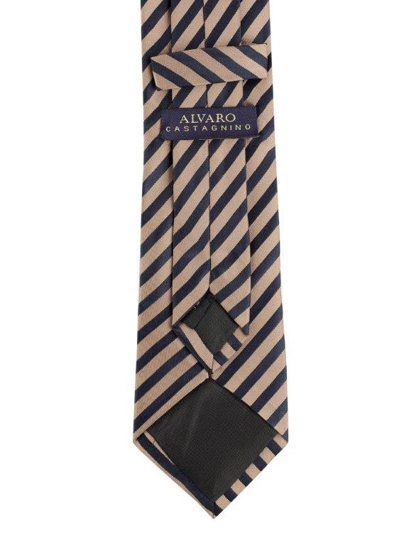 Alvaro Castagnino Beige & Blue Coloured Microfiber Necktie for Men