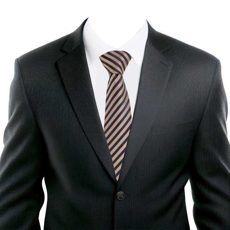 Striped Brown Diagonal Necktie