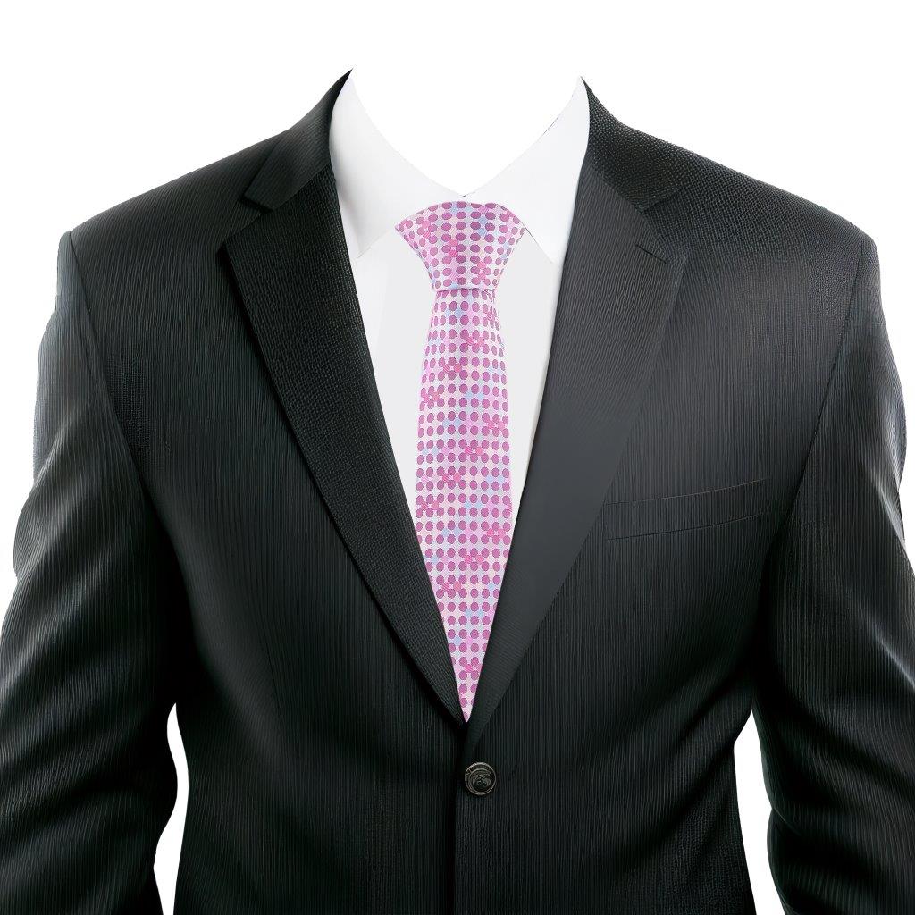 Pink Polka Dot Silk Necktie