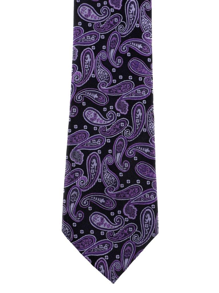 Alvaro Castagnino Purple & Black Coloured Silk Necktie for Men