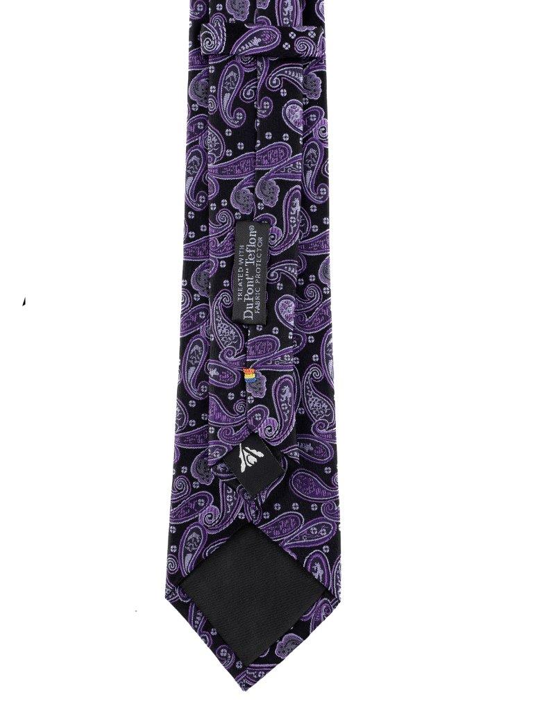 Black & Purple Paisley Silk Necktie