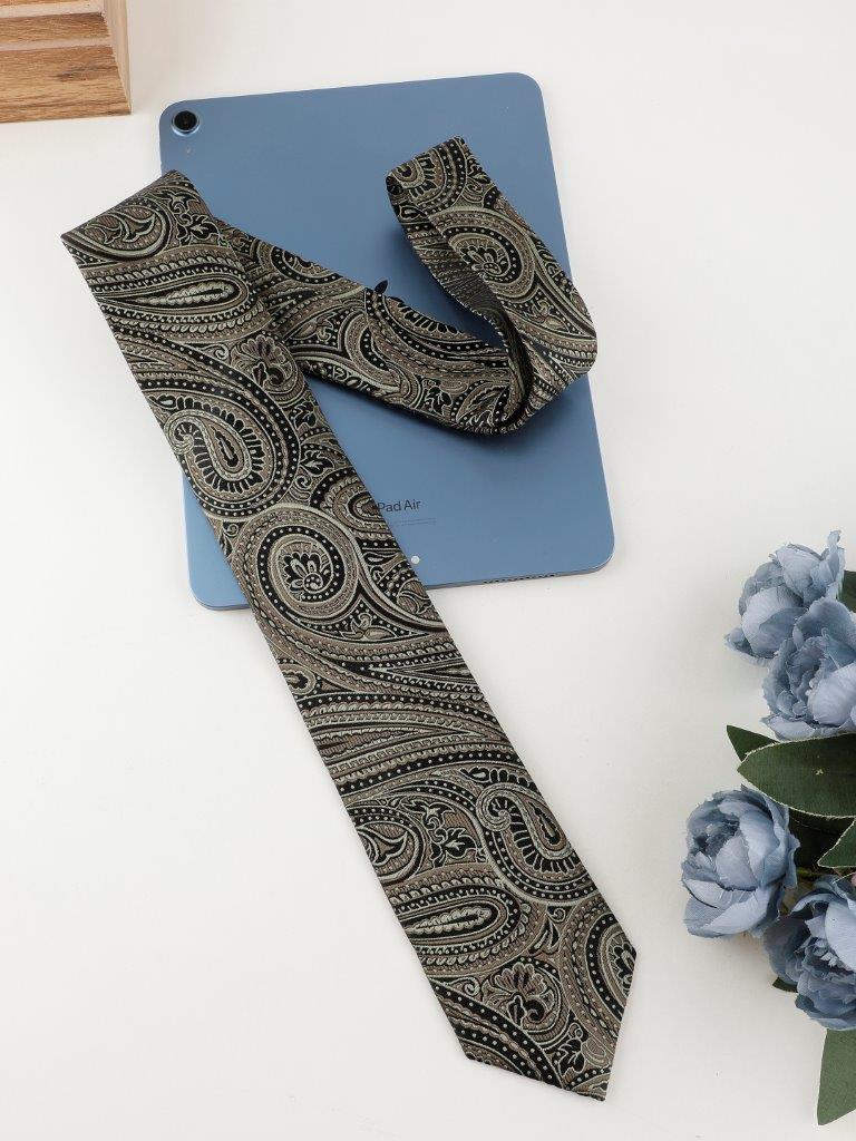 Alvaro Castagnino Brown & Black Coloured Silk Necktie for Men