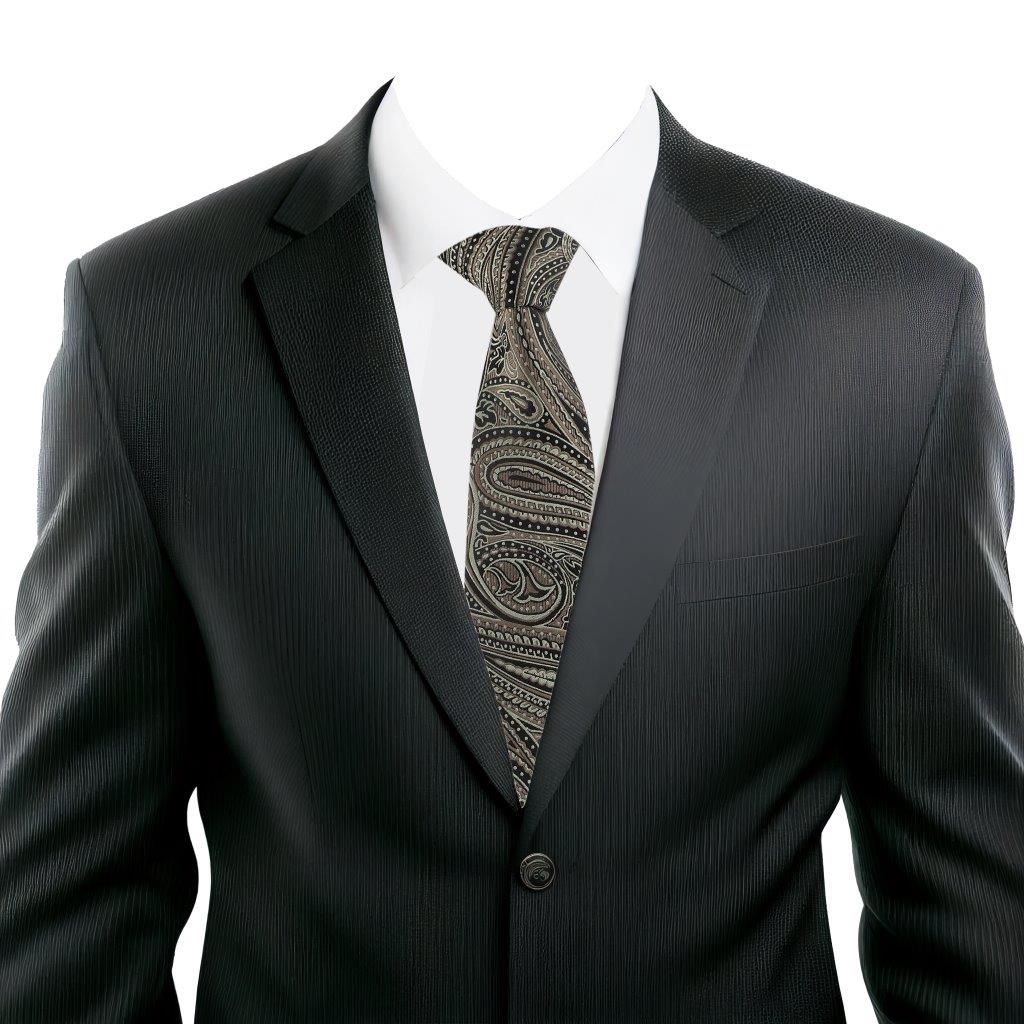 Paisley Olive Green Silk Necktie