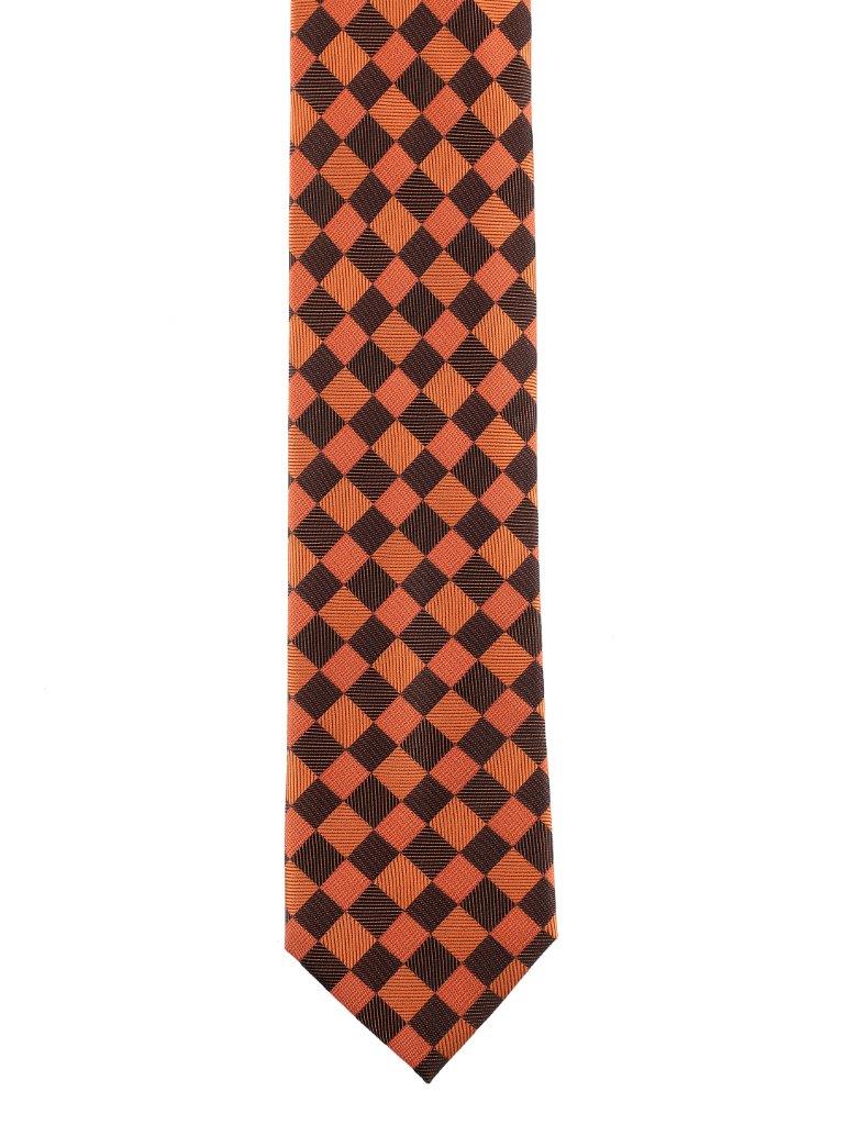 Alvaro Castagnino Orange & Brown Coloured Silk Necktie for Men