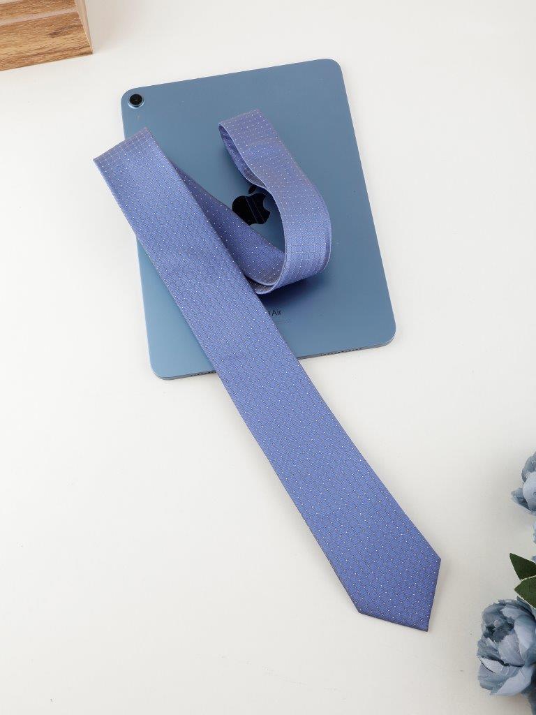 Geometric Blue Silk Necktie