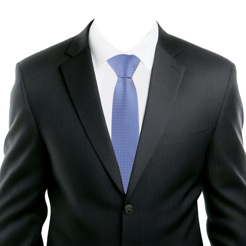 Geometric Blue Silk Necktie