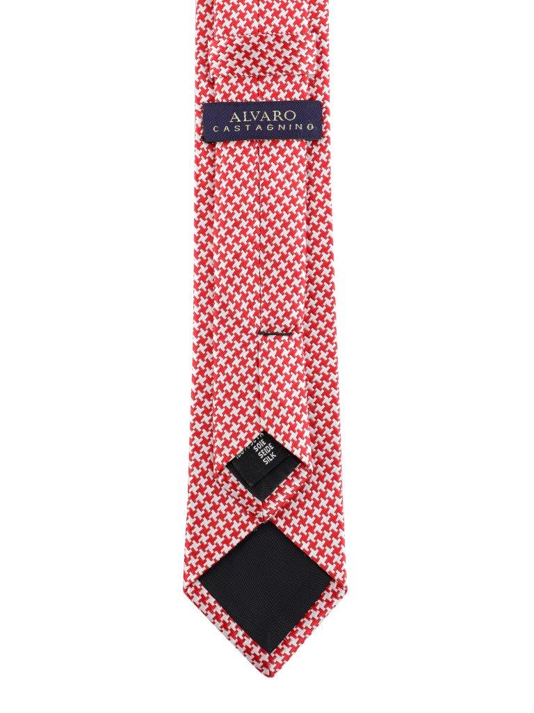 Alvaro Castagnino Red & White Coloured Silk Necktie for Men