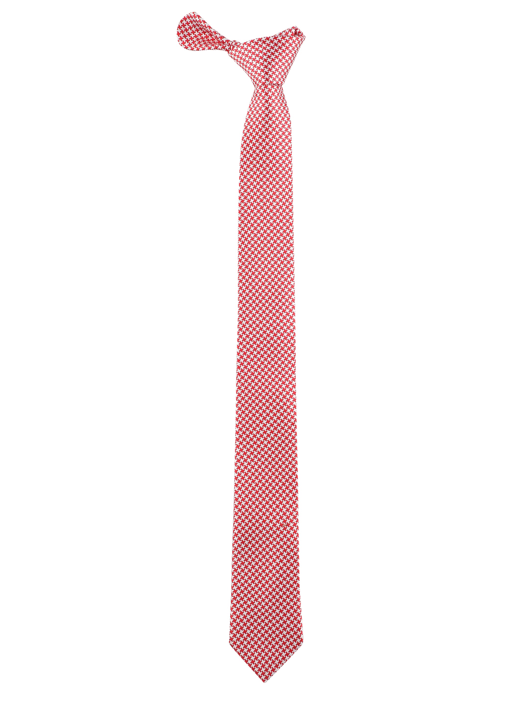 Classic Red & White Silk Necktie