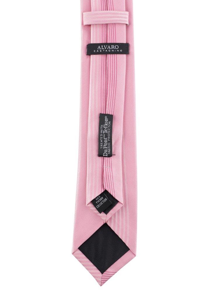 Pink Vertical Striped Silk Necktie