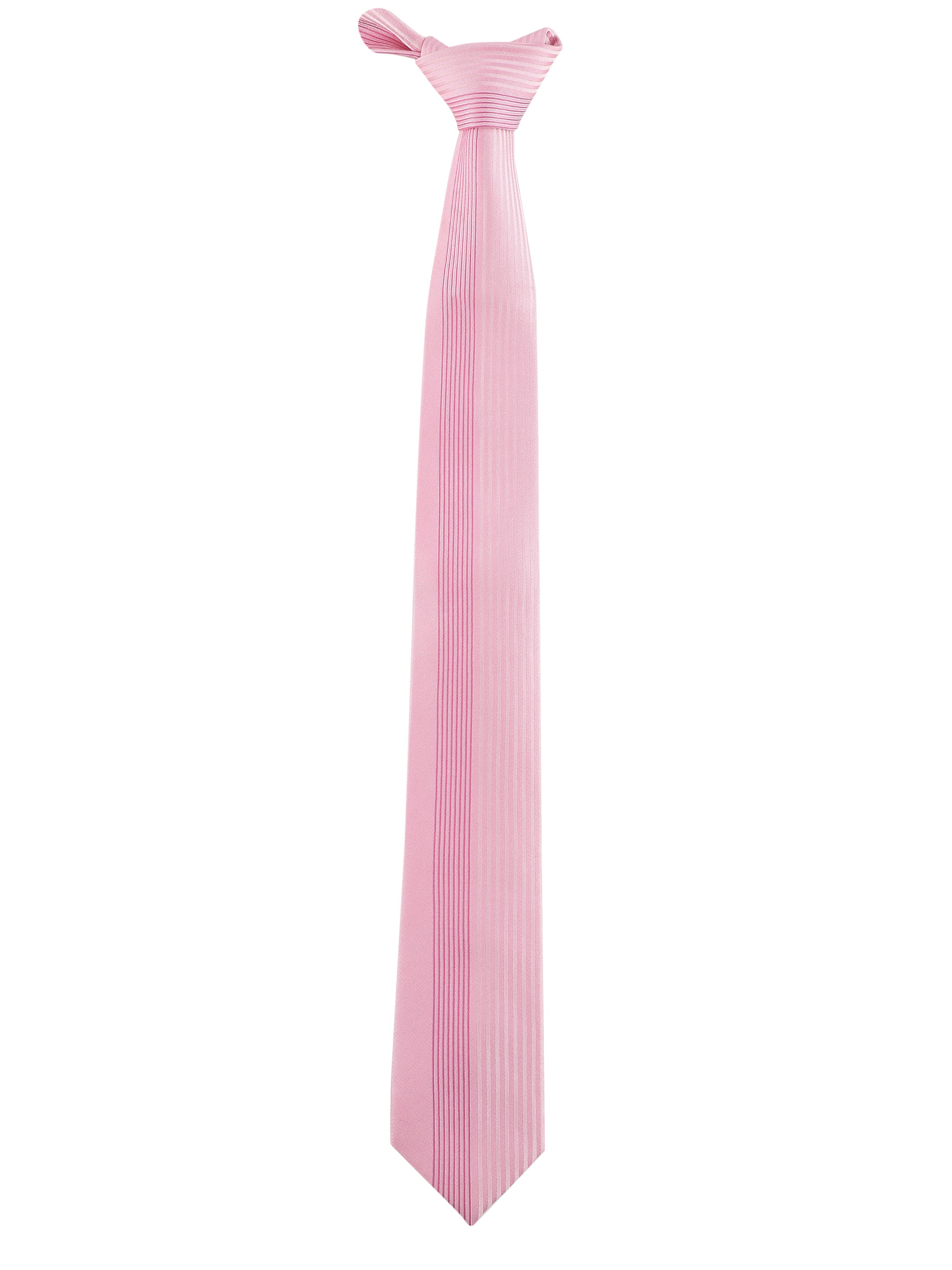 Pink Vertical Striped Silk Necktie