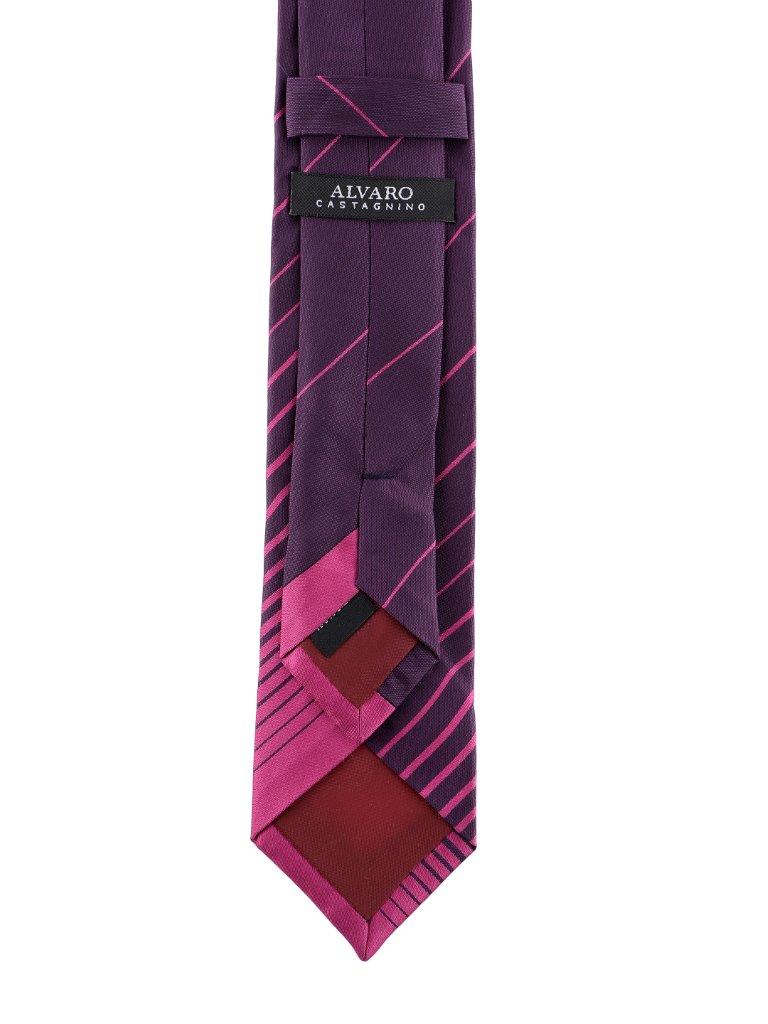 Purple & Pink Striped Silk Necktie