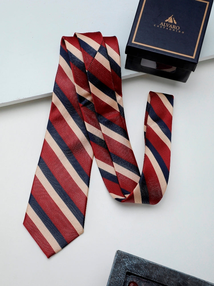 Alvaro Castagnino Maroon & Yellow Coloured Printed Skinny Tie