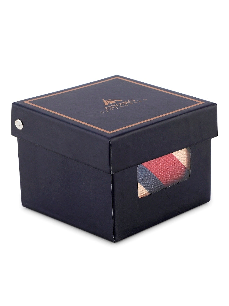 Maroon Blue Diagonal Striped Necktie