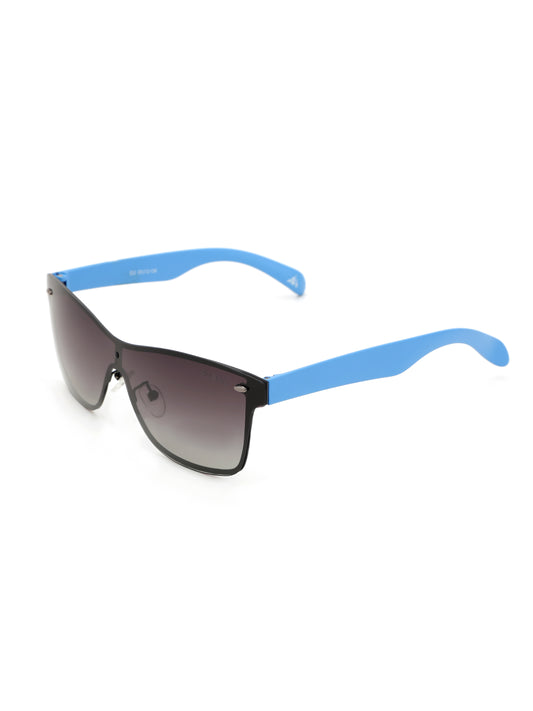 Alvaro Castagnino Men Rectangle Sunglasses with UV Protected Lens (Black& Blue)