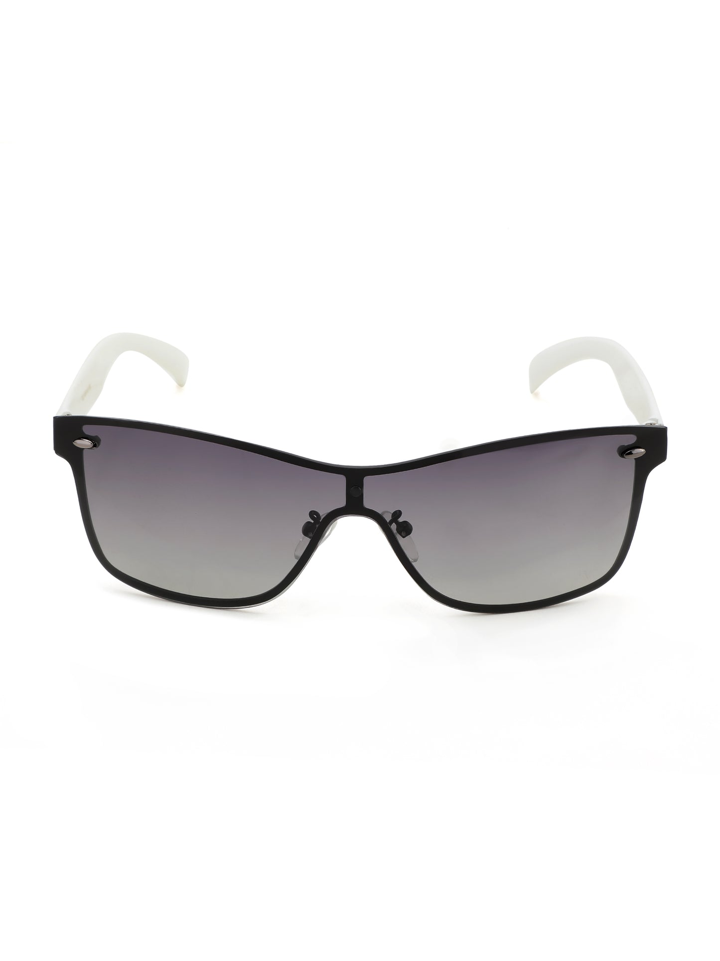 Alvaro Castagnino Men Rectangle Sunglasses with UV Protected Lens (Black& White)