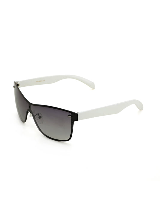 Alvaro Castagnino Men Rectangle Sunglasses with UV Protected Lens (Black& White)