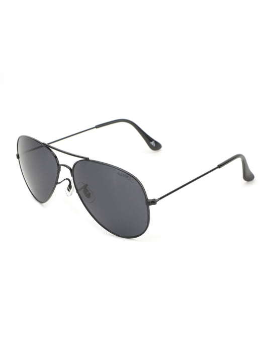 Alvaro Castagnino Men Black Polarised Aviator Sunglasses 