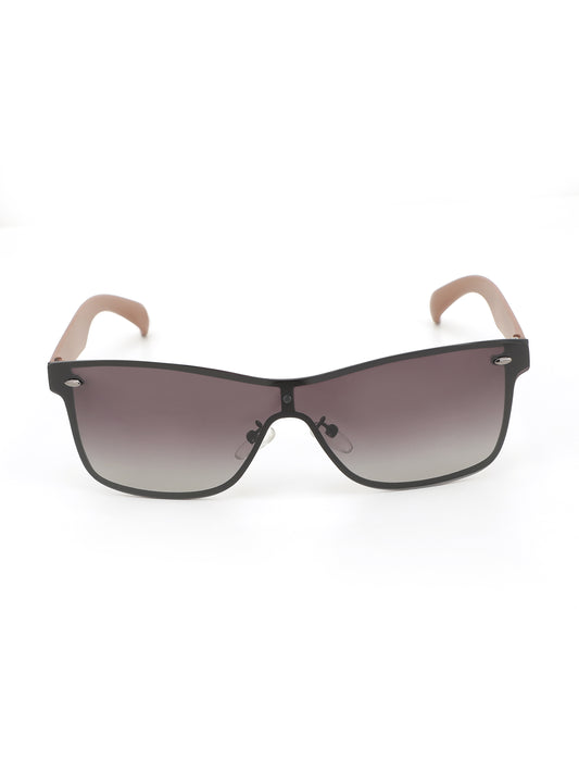 Alvaro Castagnino  Men Black & Brown Aviator Polarised Lens Sunglasses