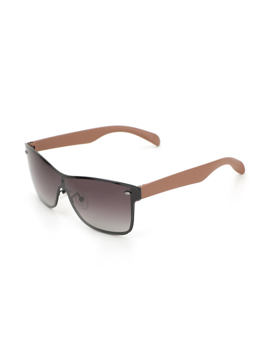 Alvaro Castagnino  Men Black & Brown Aviator Polarised Lens Sunglasses