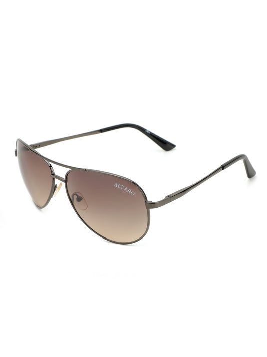 Alvaro Castagnino Men Brown Aviator Sunglasses With Polarised Lens
