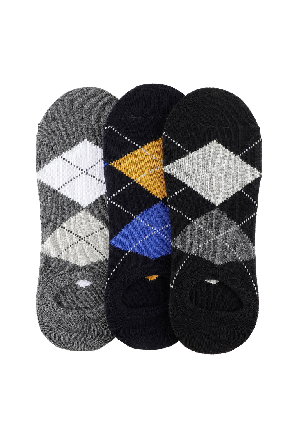 Alvaro Castagnino Men Multi Coloured Checked Shoe Liners Socks