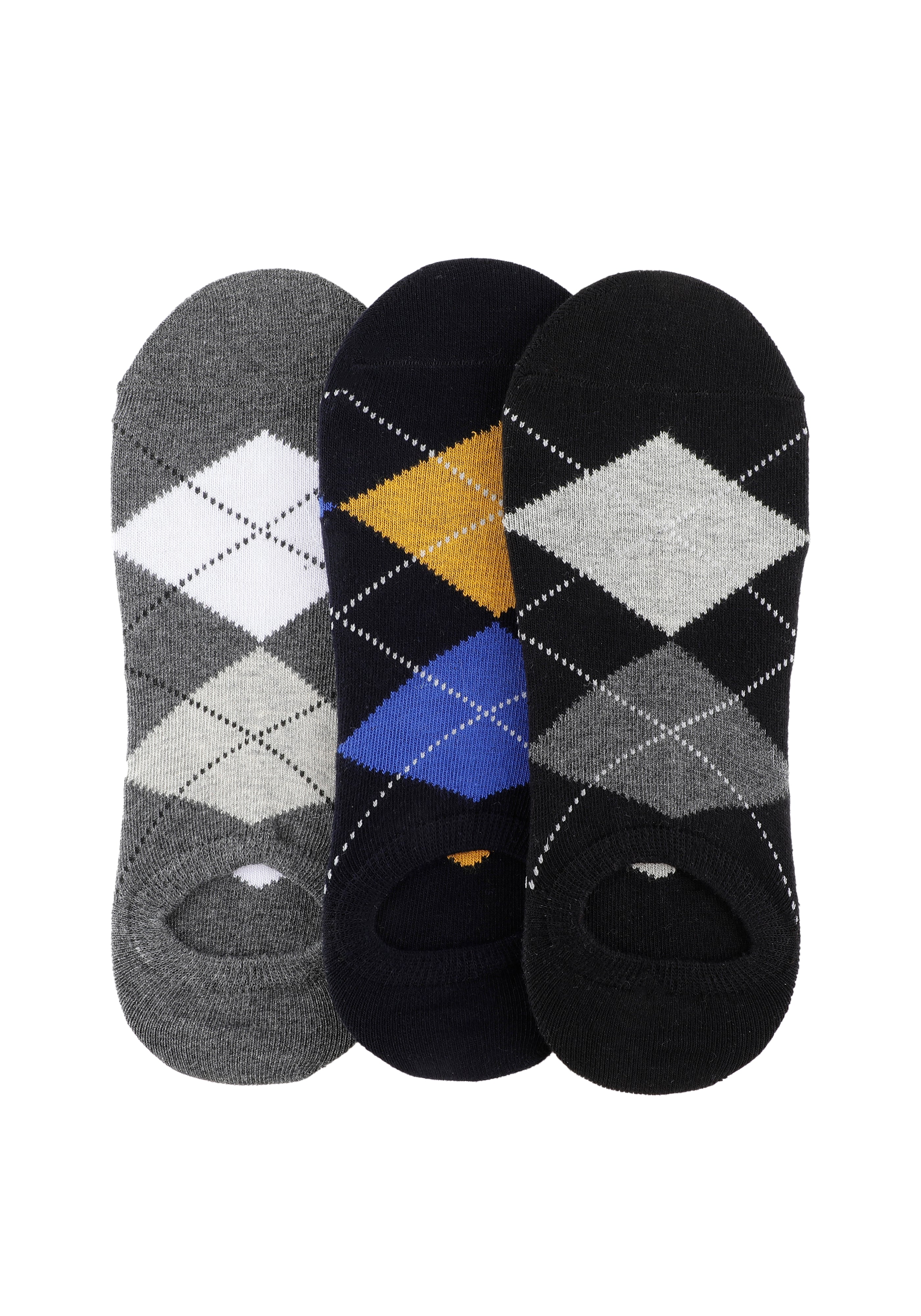 Alvaro Castagnino Men Multi Coloured Checked Shoe Liners Socks