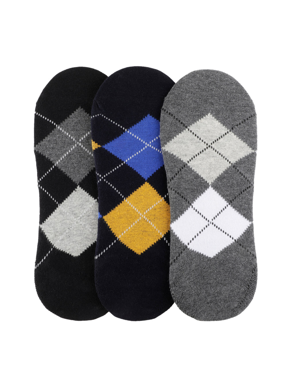 Alvaro Castagnino Men Multi Coloured Checked Shoe Liners Socks