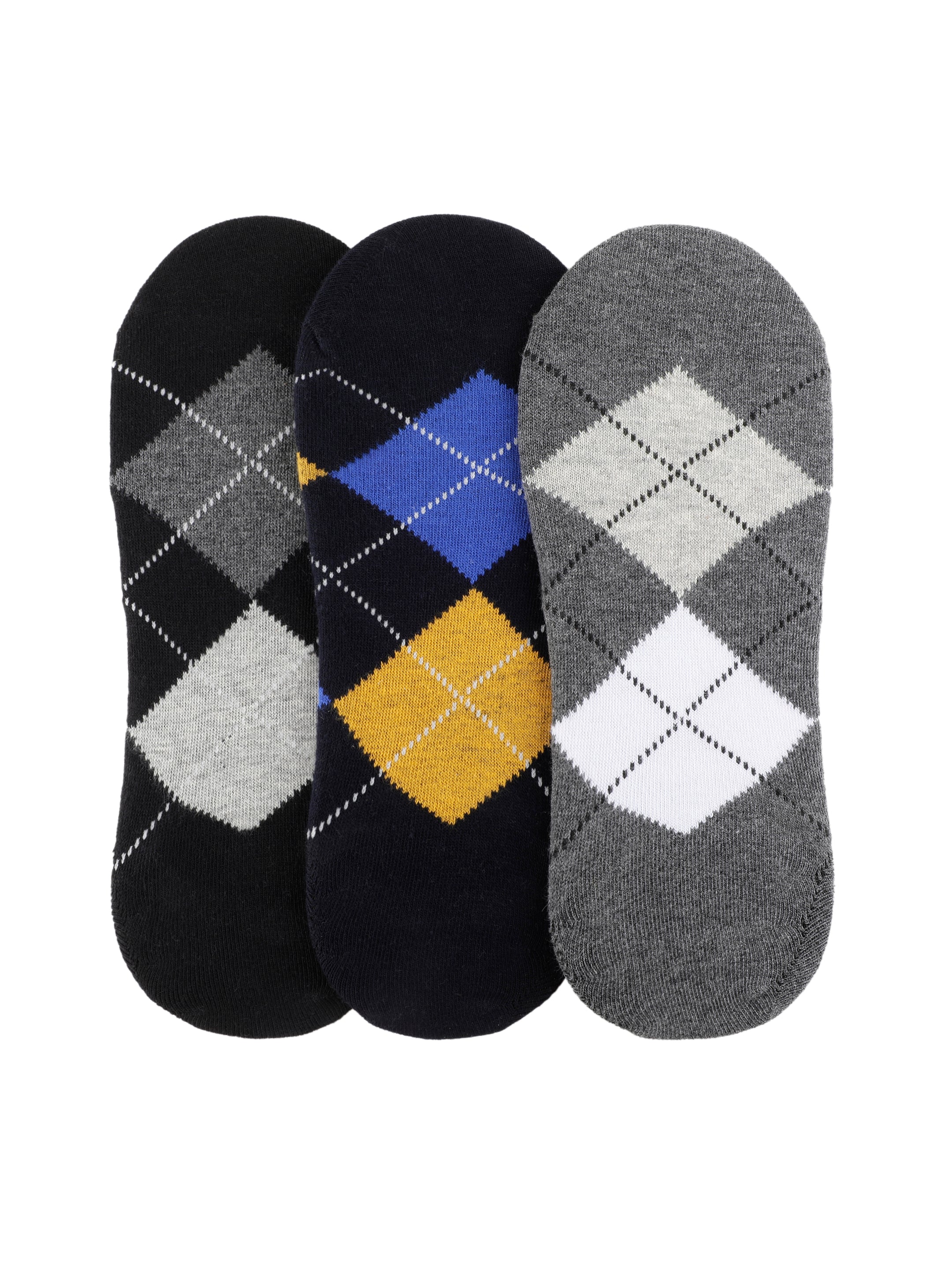 Alvaro Castagnino Men Multi Coloured Checked Shoe Liners Socks