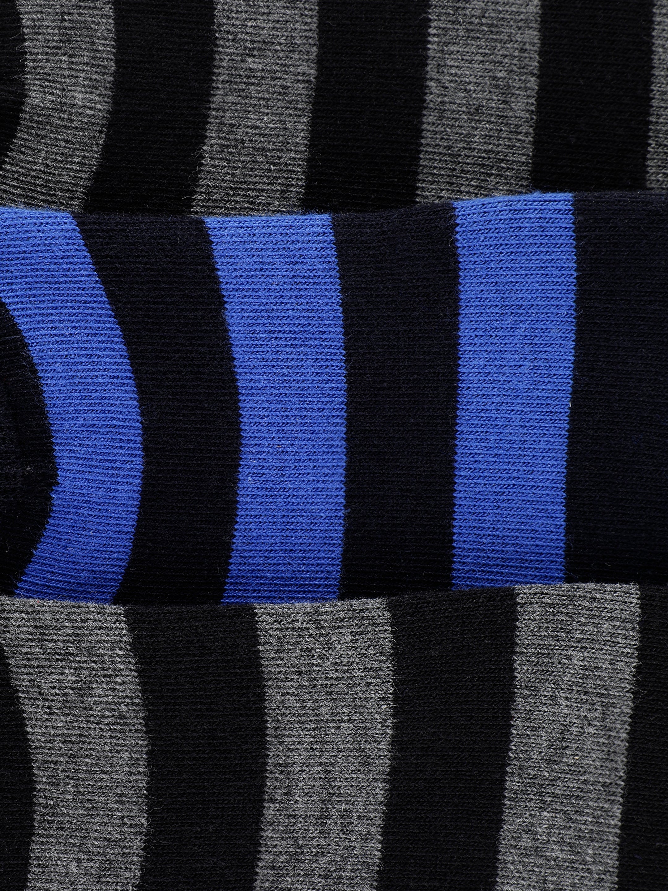 Alvaro Castagnino Men Black & Grey Coloured Striped Shoe Liners Socks