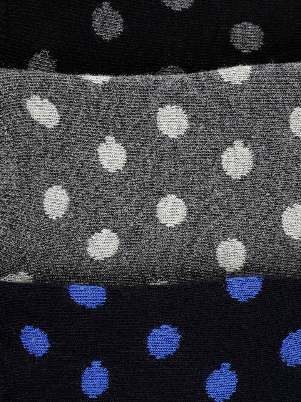 Alvaro Castagnino Men Black & Grey Coloured Polka Dots Shoe Liners Socks