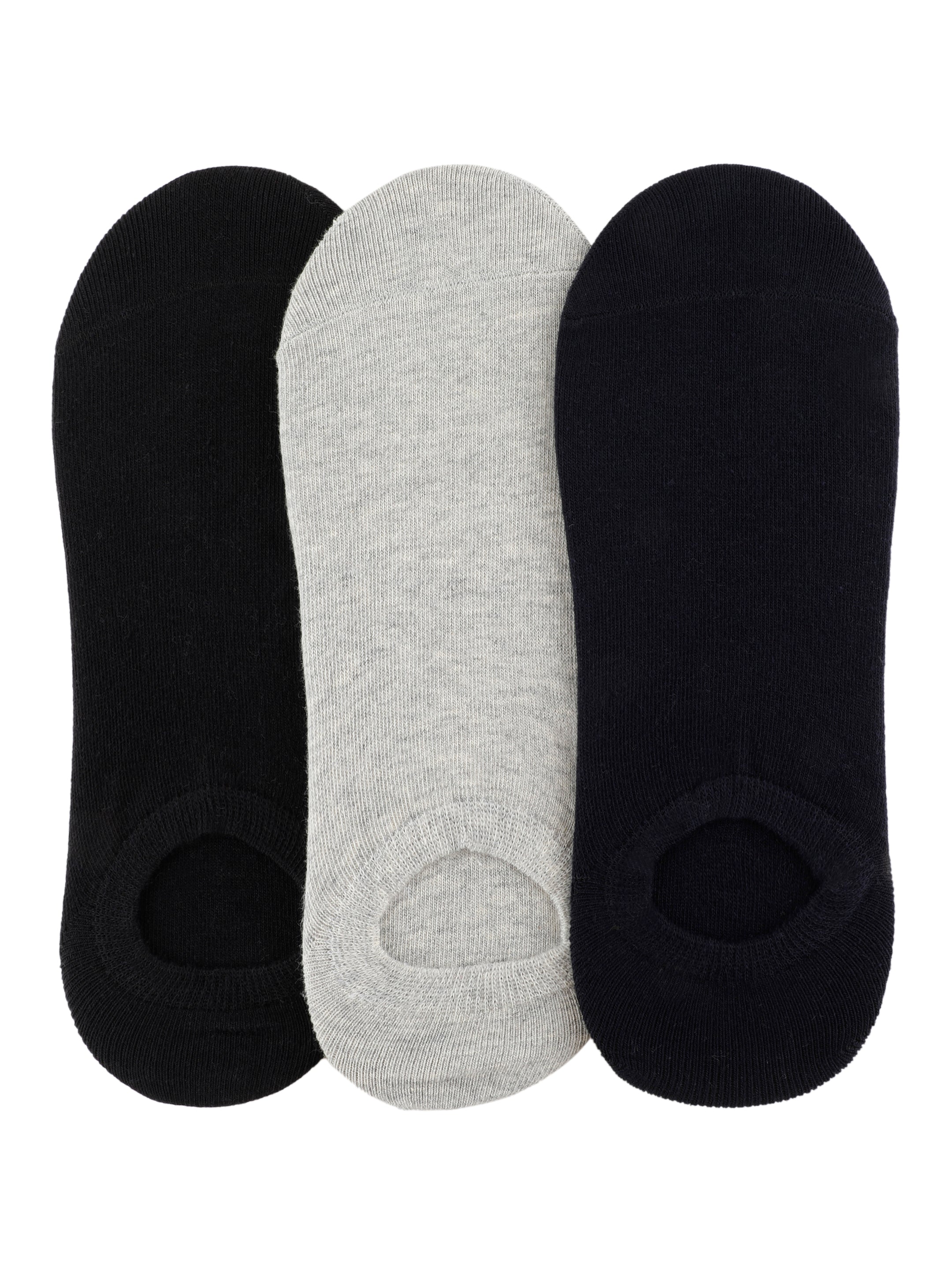 Alvaro Castagnino Men Black Grey & Blue Coloured Plain Shoe Liners Socks