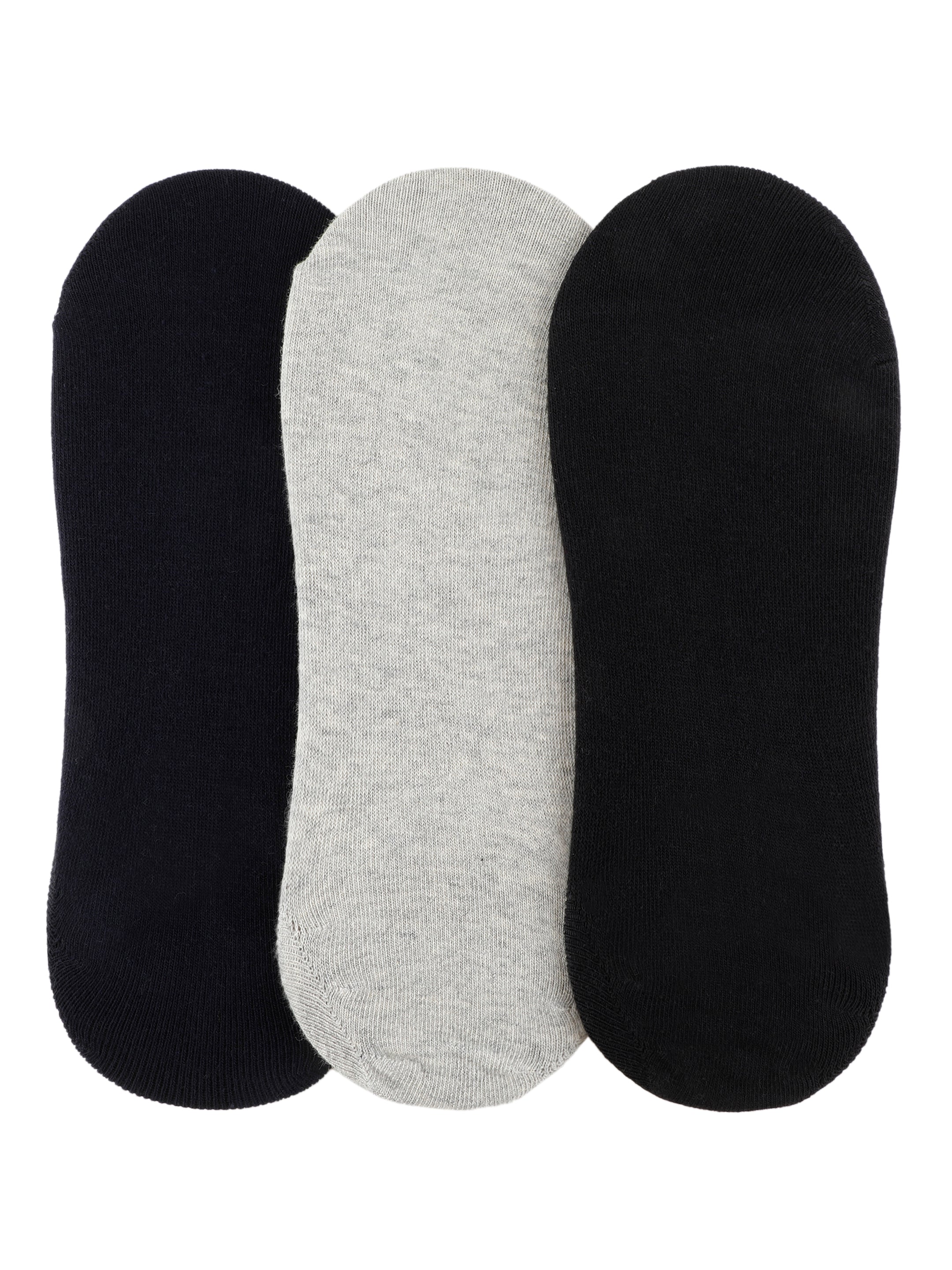 Alvaro Castagnino Men Black Grey & Blue Coloured Plain Shoe Liners Socks