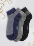 Alvaro Castagnino Men Black Grey & Blue Coloured Ankle-Length Socks