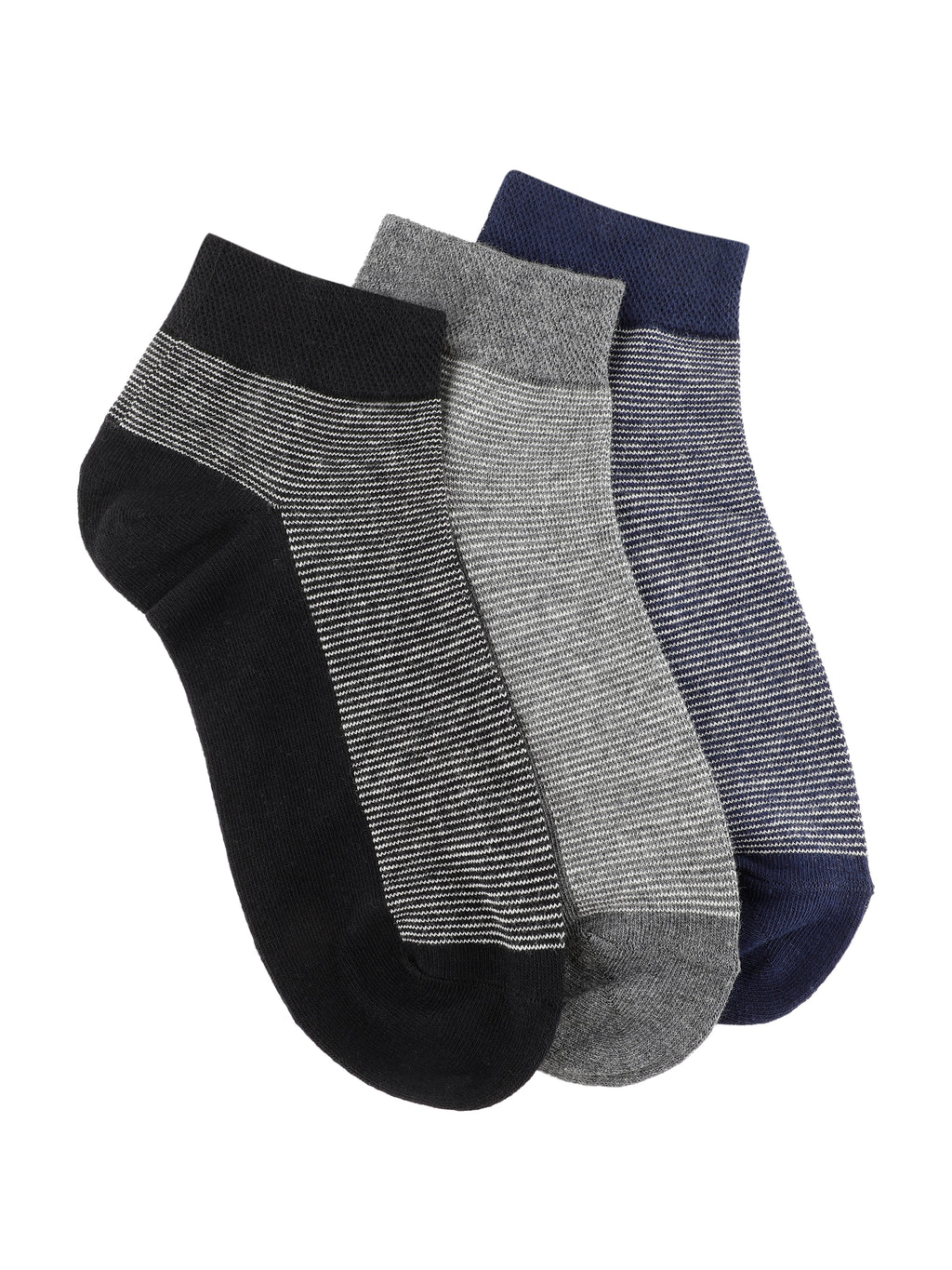 Alvaro Castagnino Men Black Grey & Blue Coloured Ankle-Length Socks