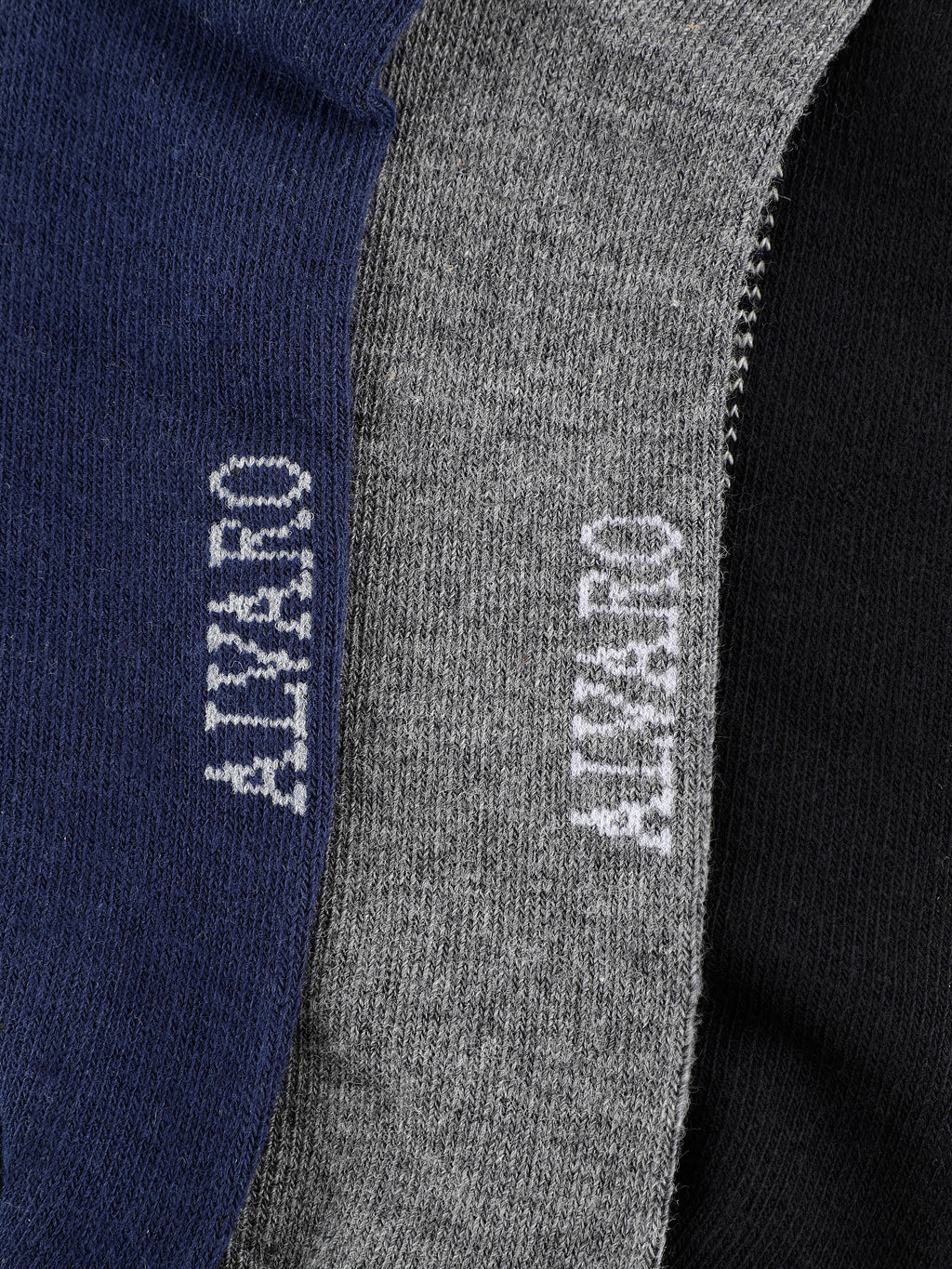 Alvaro Castagnino Men Black Grey & Blue Coloured Ankle-Length Socks