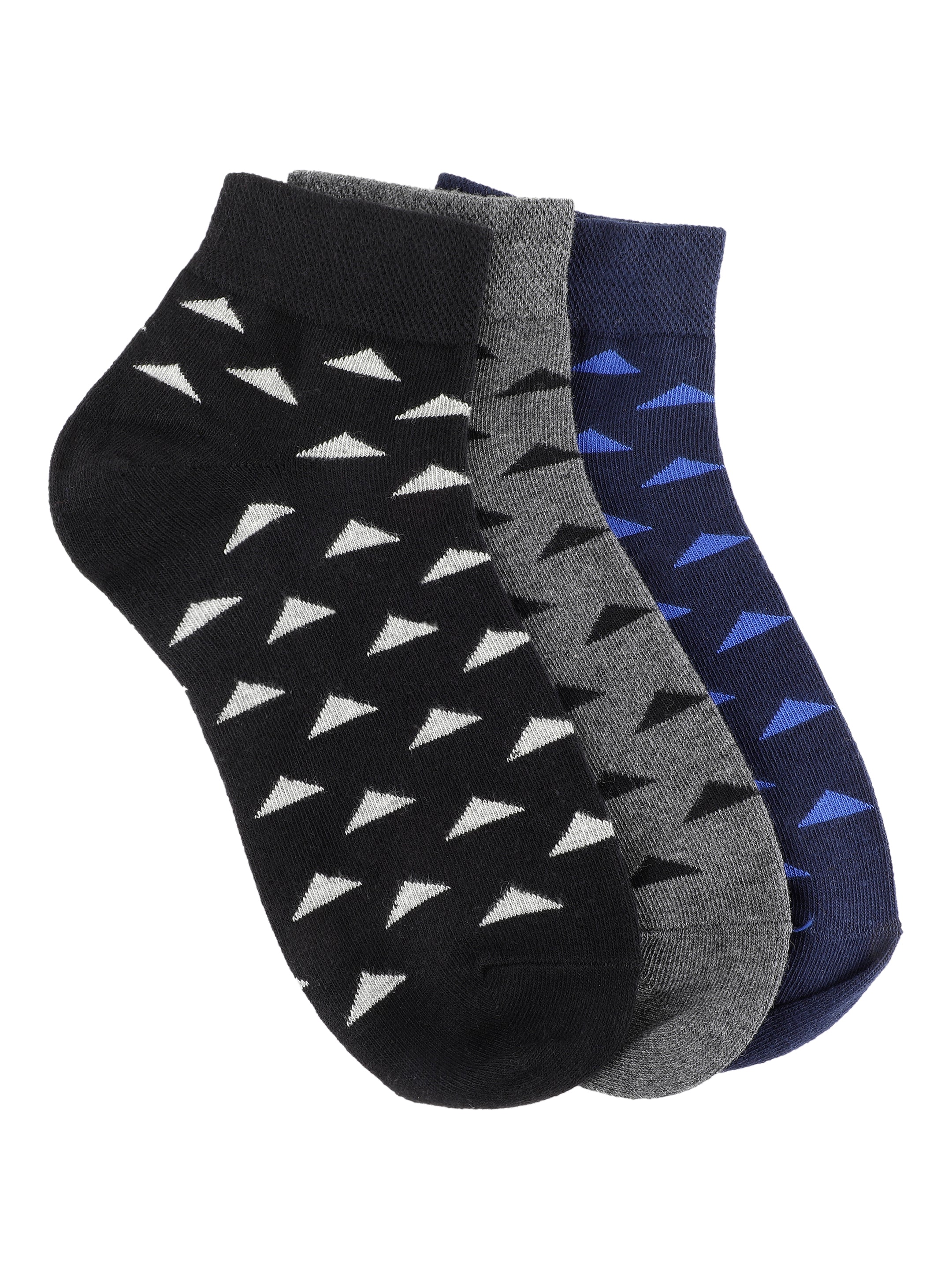 Alvaro Castagnino Men  Black Grey & Blue Coloured Ankle-Length Socks