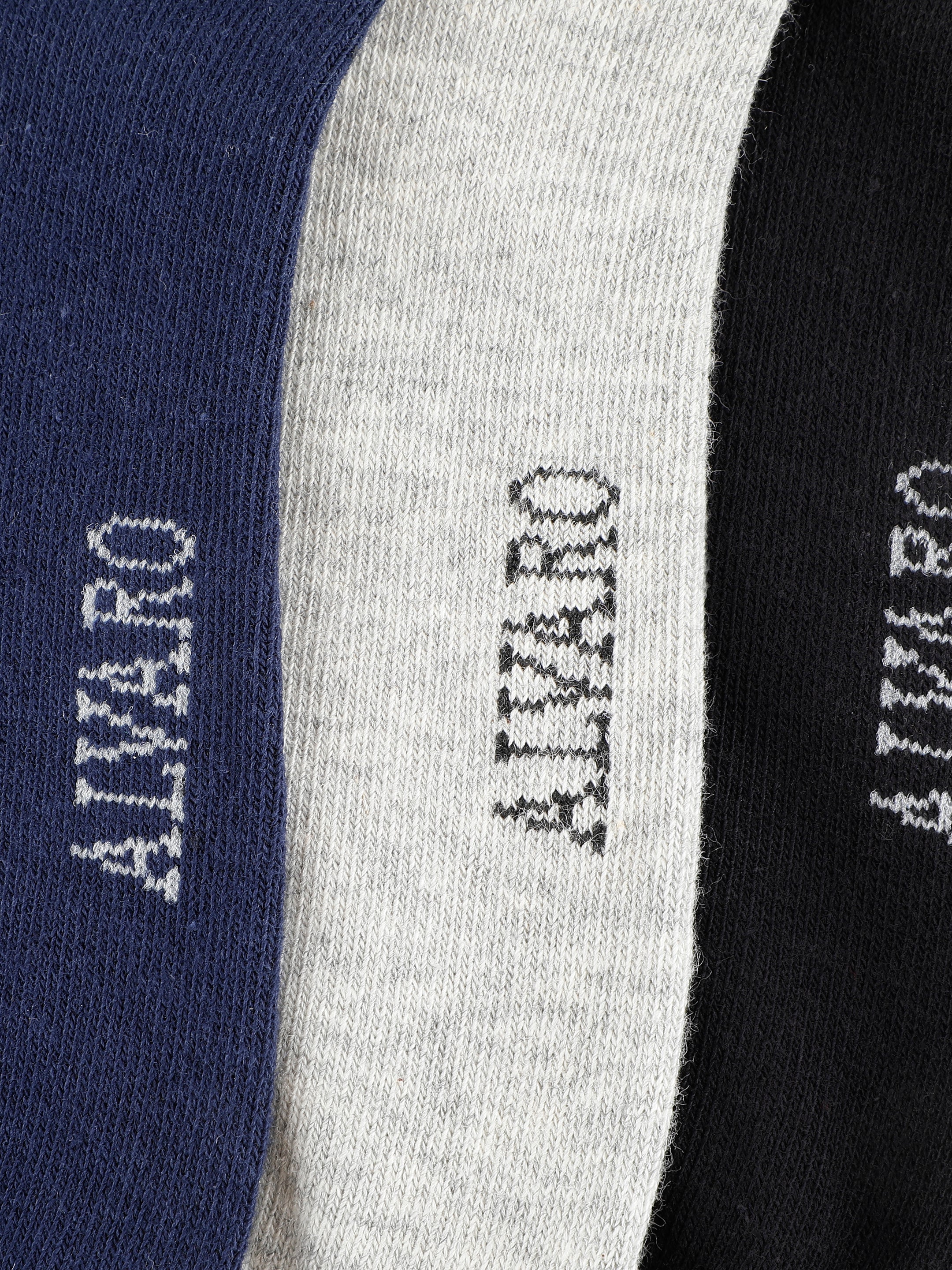 Alvaro Castagnino Men Black Grey & Blue Coloured Ankle-Length Socks