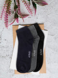 Alvaro Castagnino Men  Black Grey & Blue Coloured Plain Ankle-Length Socks