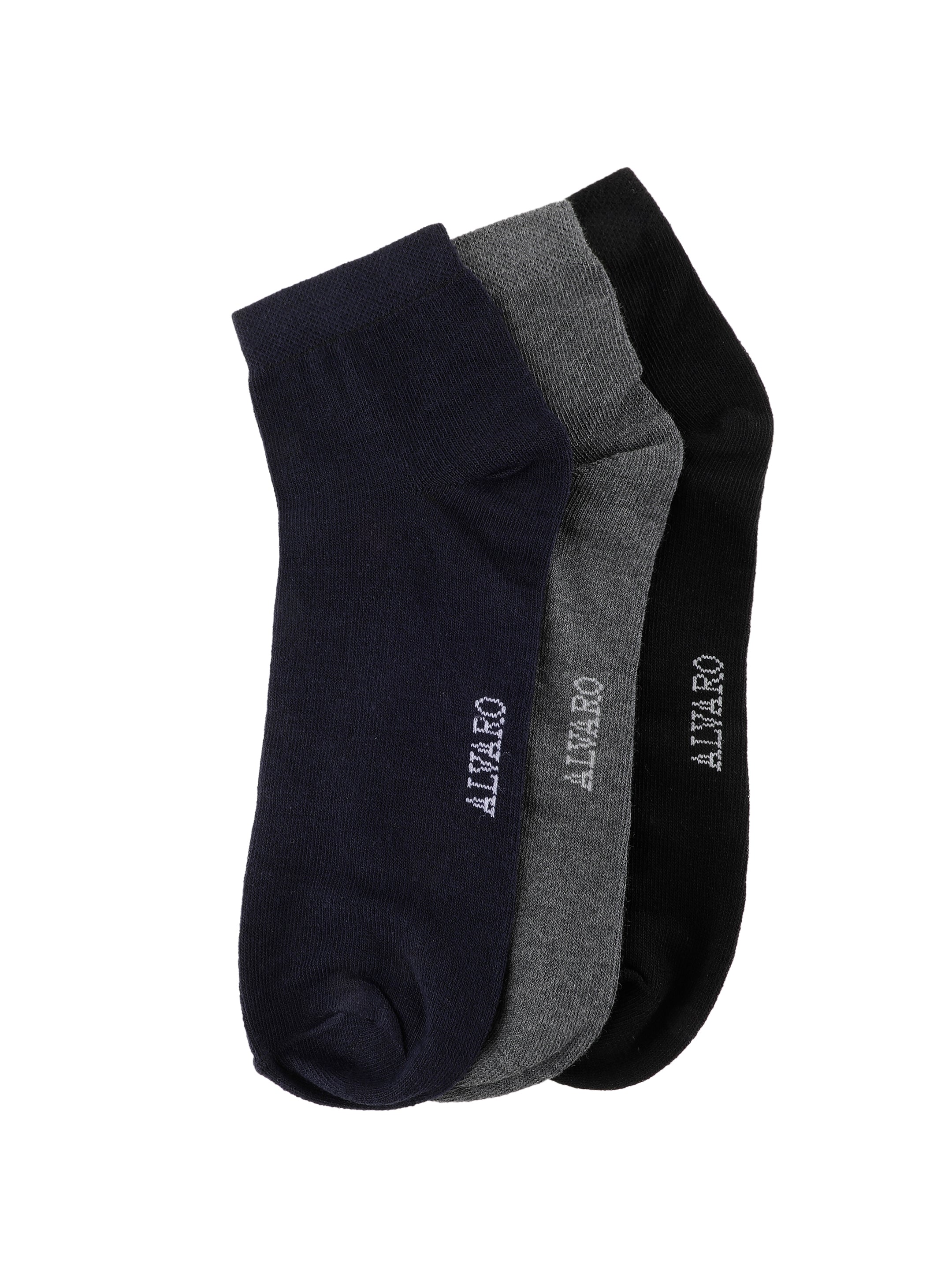 Alvaro Castagnino Men  Black Grey & Blue Coloured Plain Ankle-Length Socks