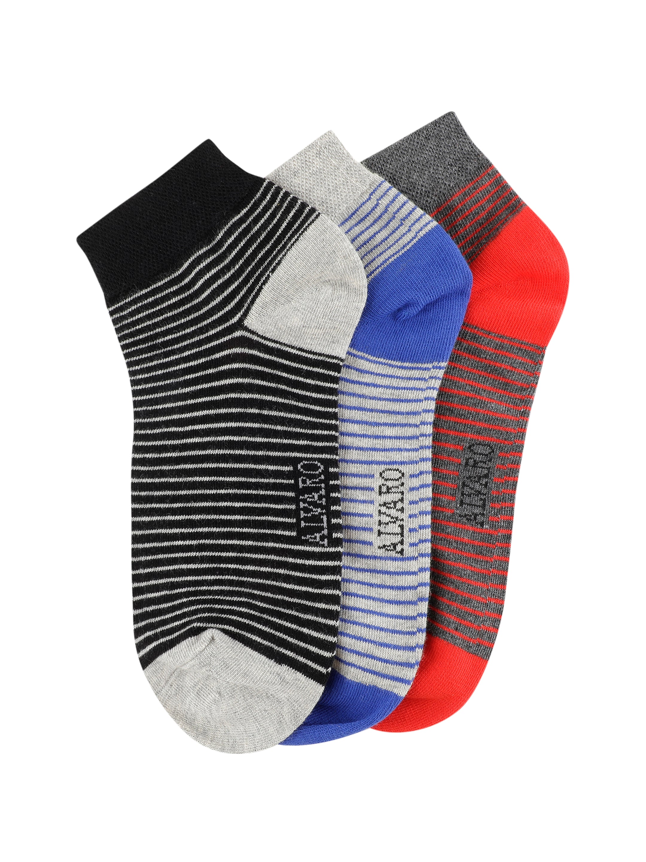Alvaro Castagnino Men  Multi Coloured Striped Ankle-Length Socks