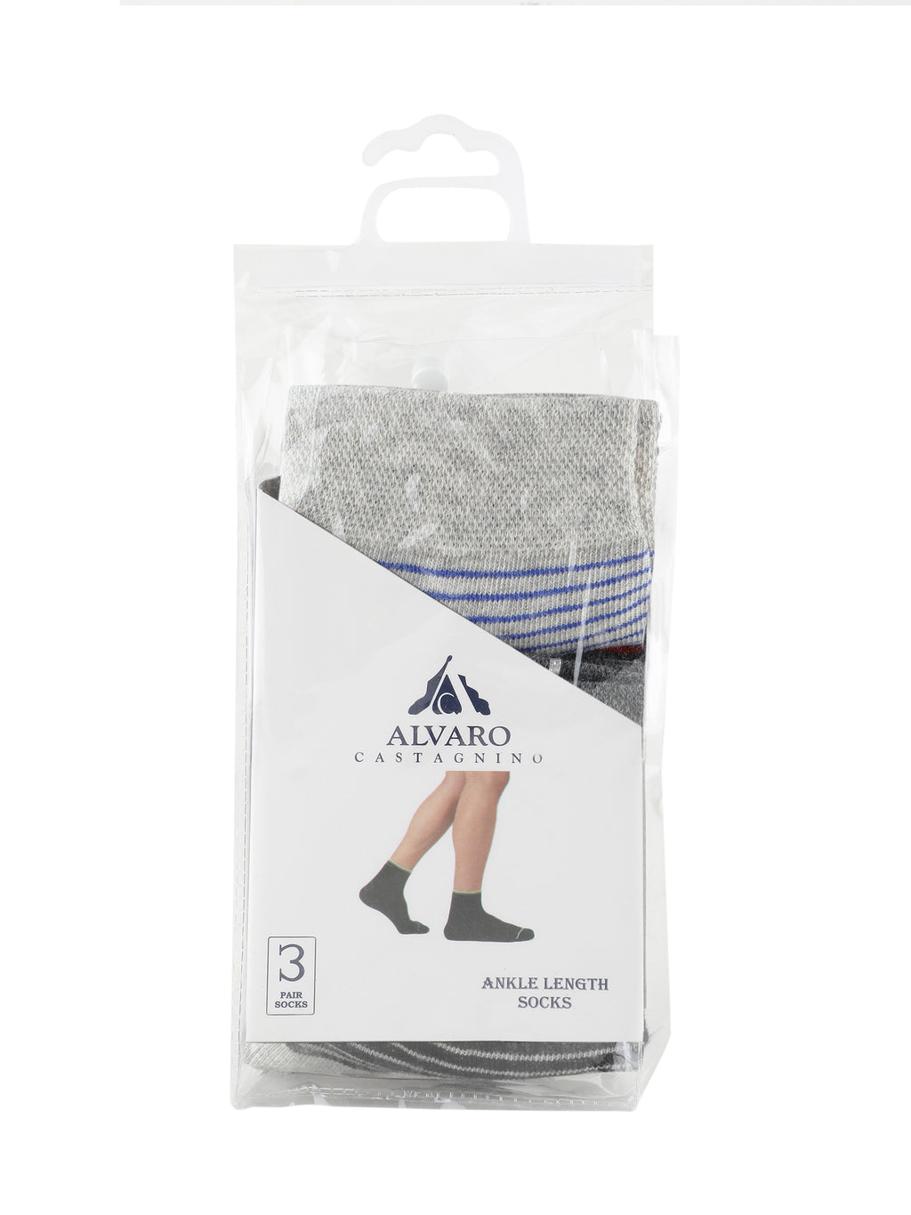 Alvaro Castagnino Men  Multi Coloured Striped Ankle-Length Socks