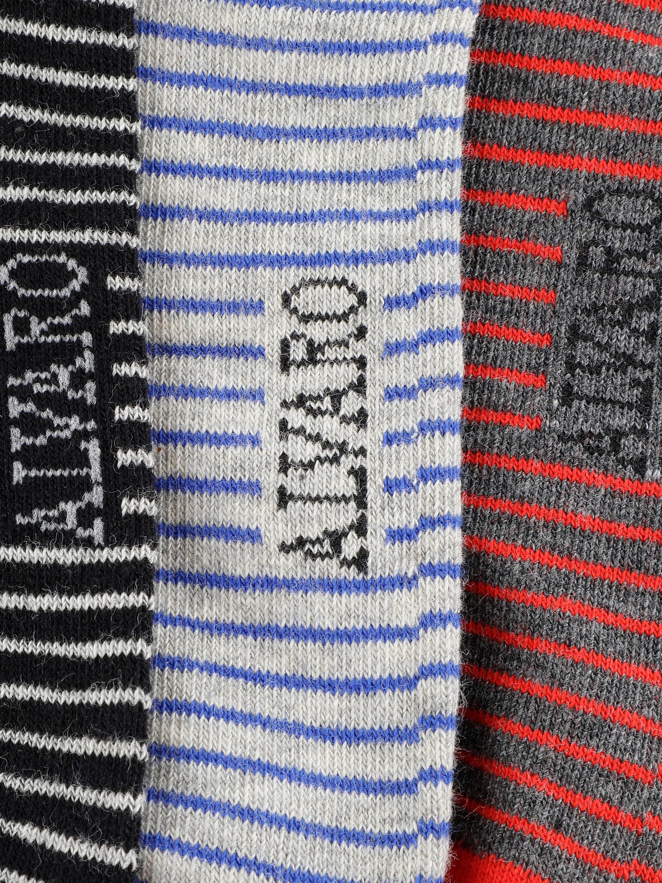 Black, Red & Blue Striped Ankle Socks