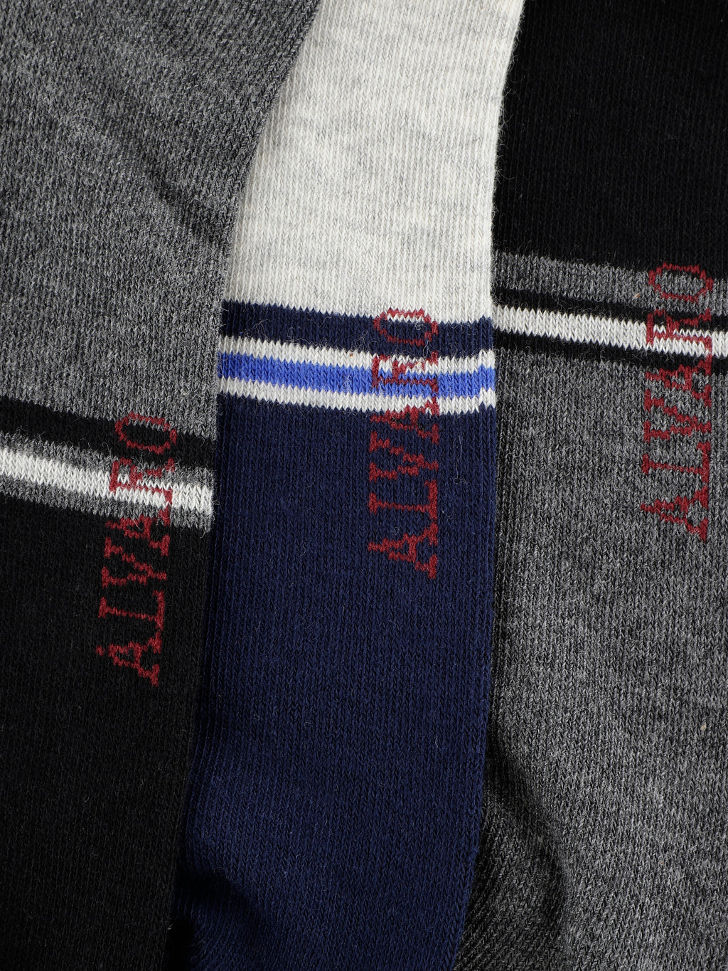 Alvaro Castagnino Men Black Grey & Blue Coloured Ankle-Length Socks