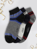 Alvaro Castagnino Men Black Grey & Blue Coloured Ankle-Length Socks