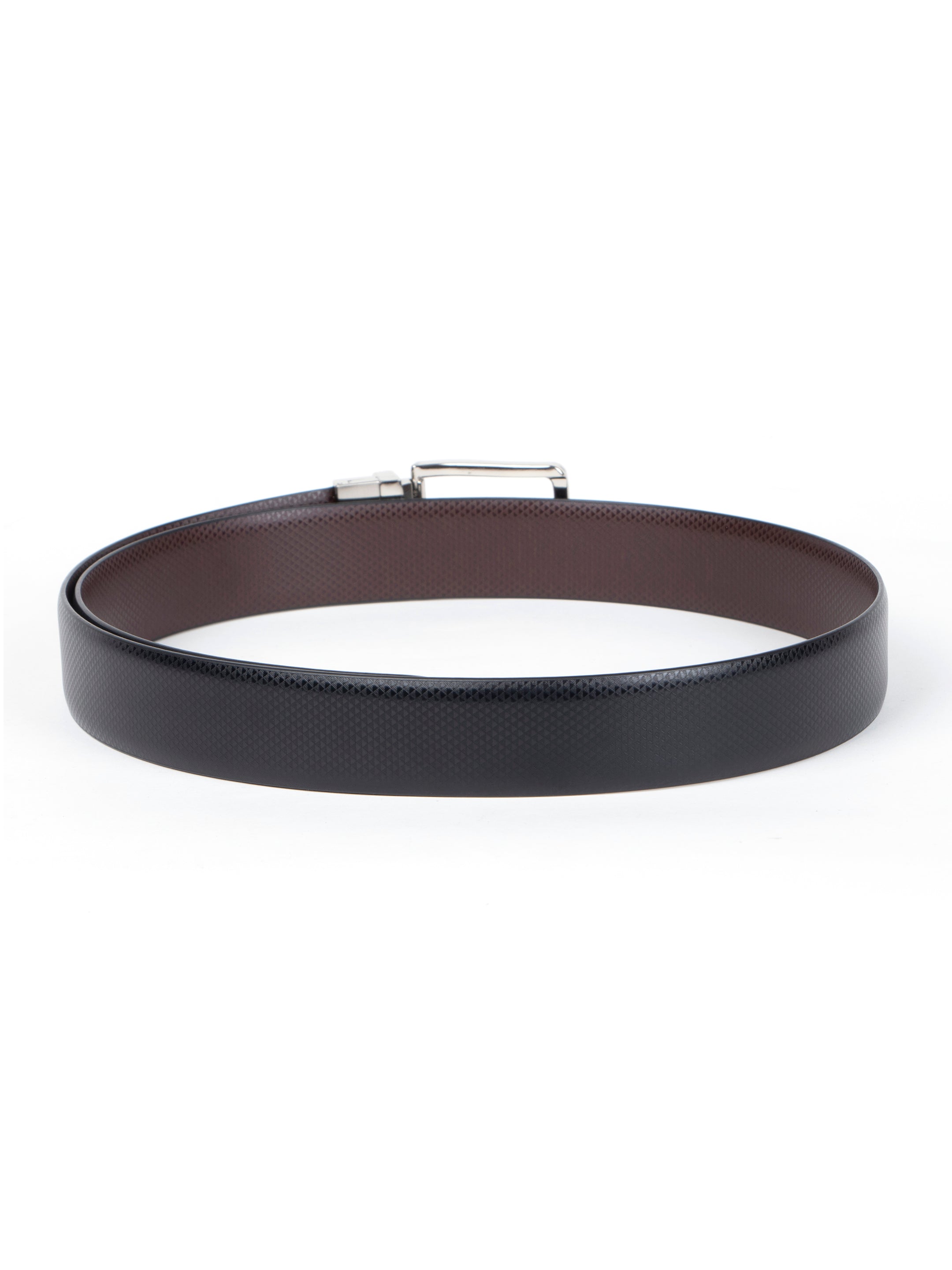 Black & Brown Triangle Textured Reversible Leather Belt