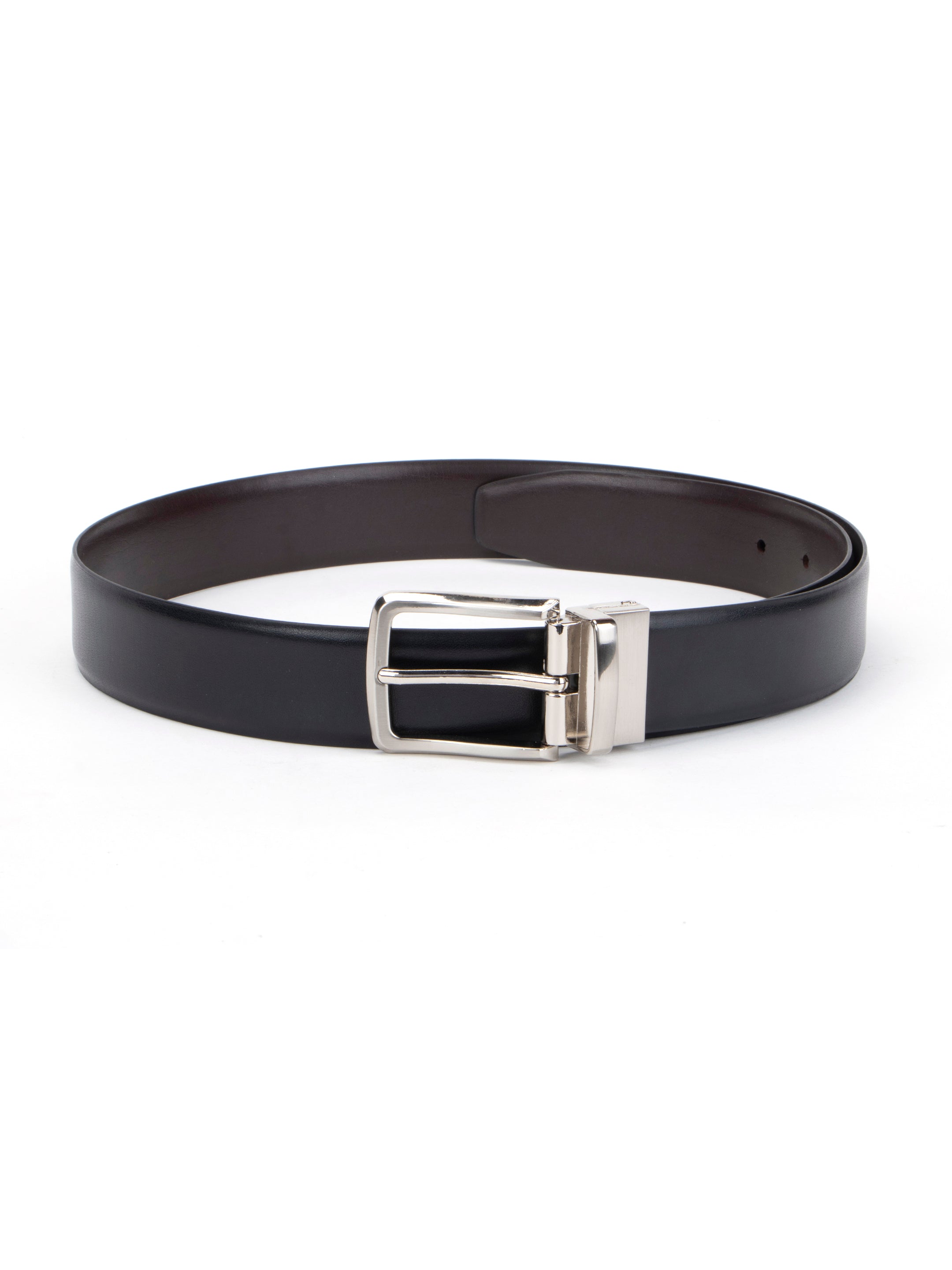 Black & Brown Beveled Reversible Leather Belt