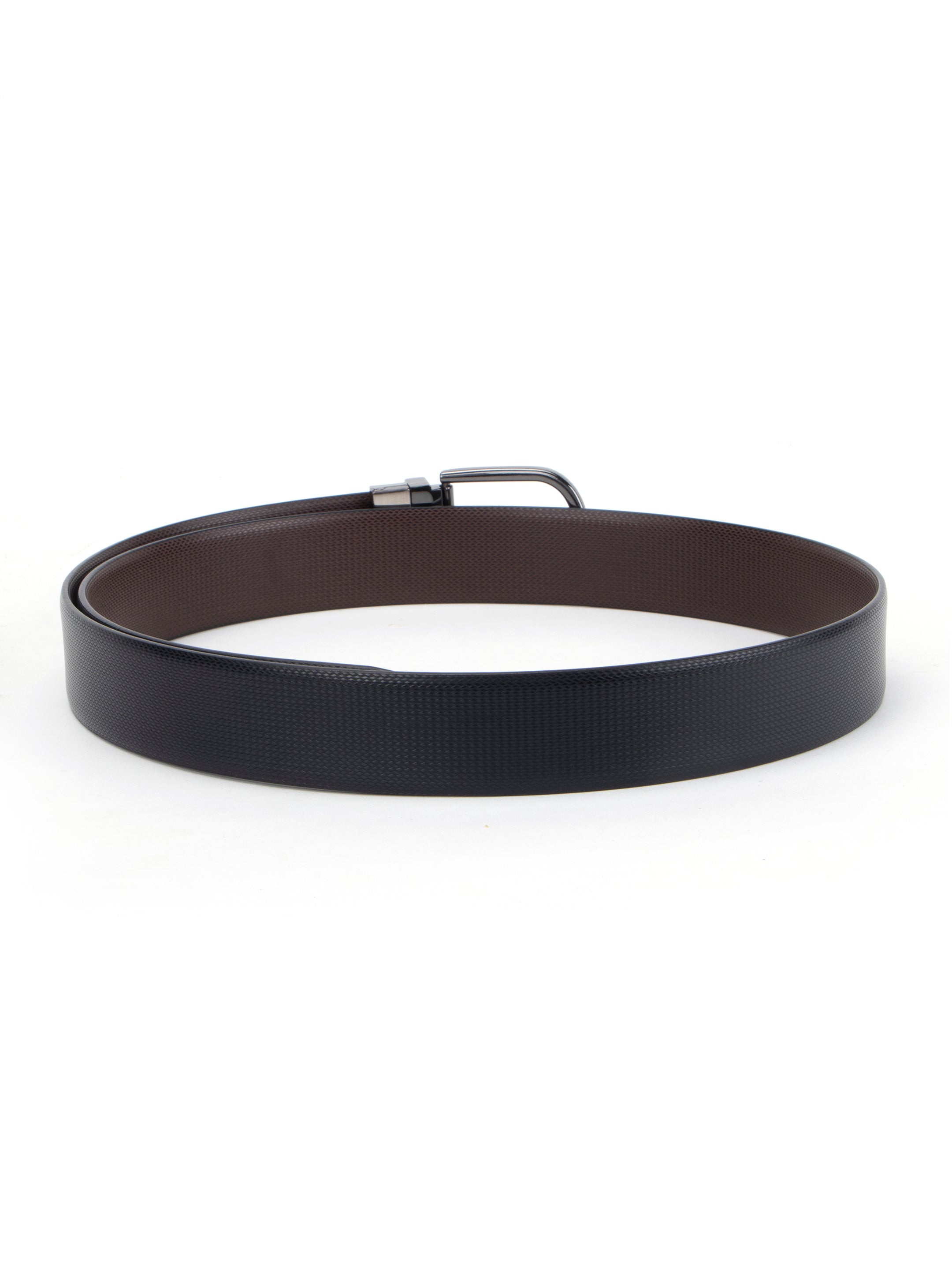 Reversible Black & Brown Diamond Cut Leather Belt