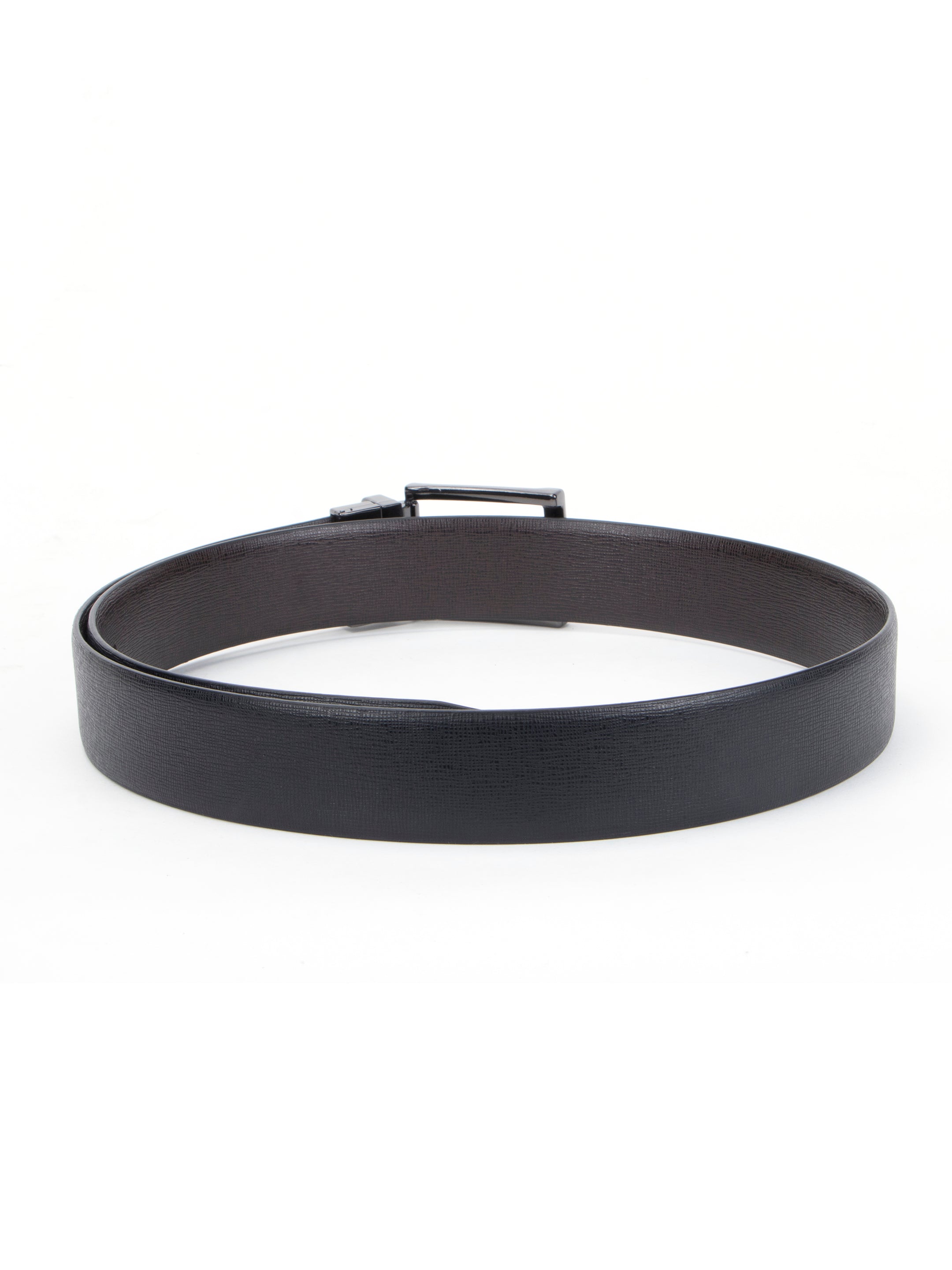 Reversible Black Crosshatch Leather Belt